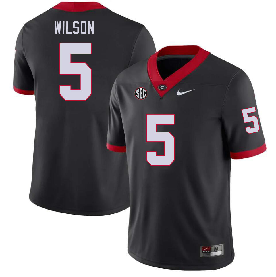 Georgia Bulldogs #5 Raylen Wilson College Football Jerseys Stitched-Black